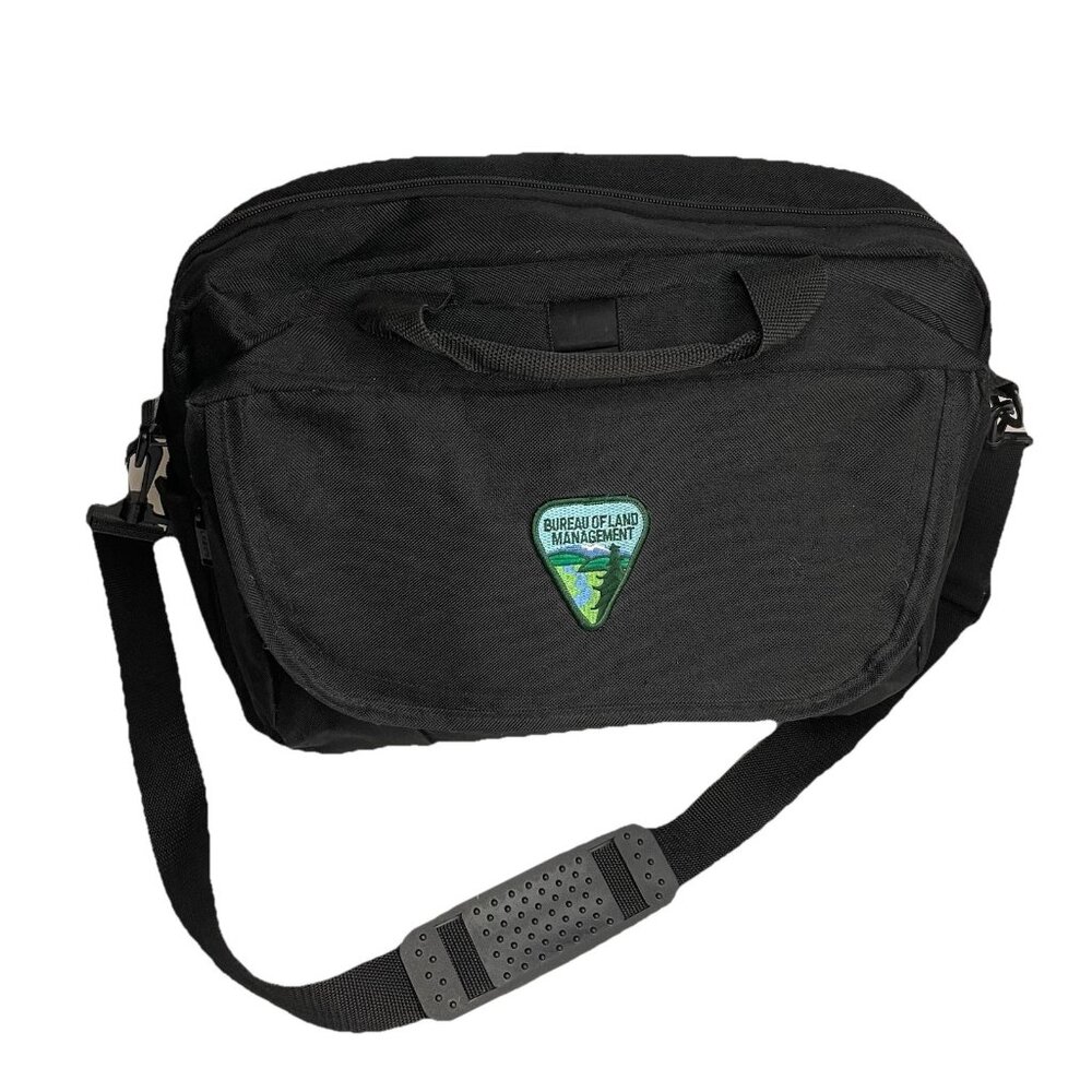 Vintage BLM Bureau of Land Management Bag Black Briefcase Laptop Carry-On